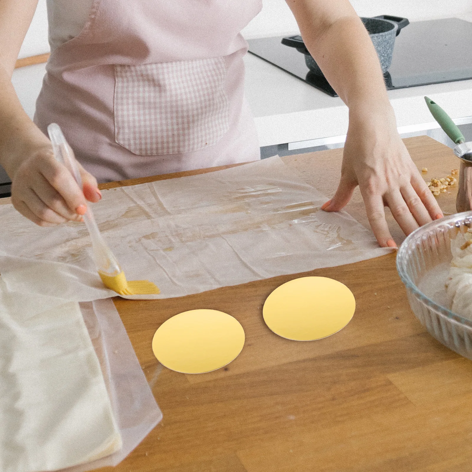 

20 шт., бумажные доски для торта, круглая основа для торта, прочная основа для вечеринки, дня рождения, десерта, аксессуары для вечеринок, принадлежности для выпечки