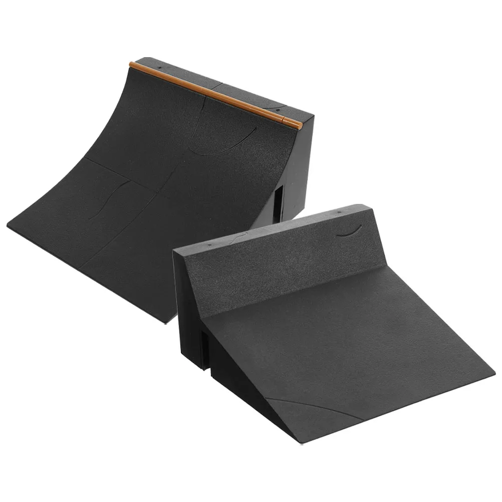 2 pezzi di rampa per skateboard da dito riutilizzabile in plastica per bambini, allenamento per bomboniere, regalo, oggetti di scena per ostacoli, parti, parco scooter