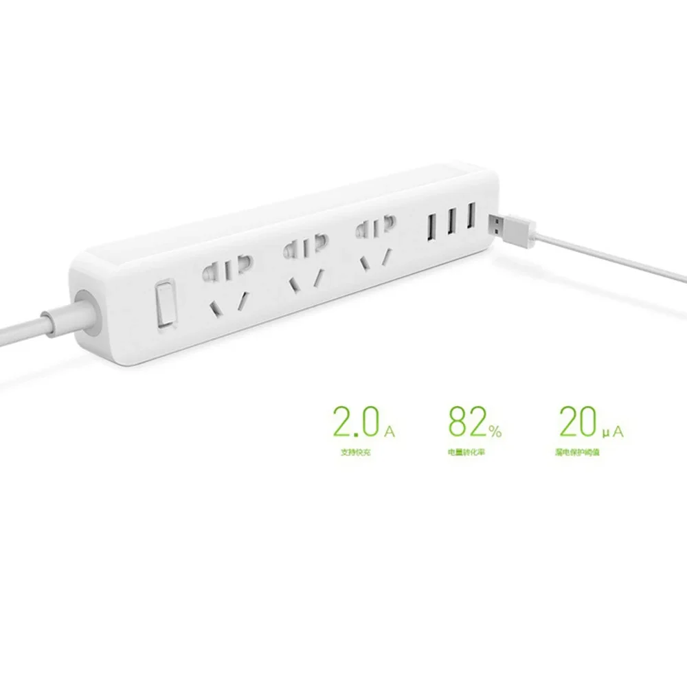 Новый Домашний Электронный удлинитель Xiaomi Mi Mijia, быстрая зарядка, 3 USB + 3 разъема, 6 стандартных штекеров, расширение интерфейса, ЕС, США