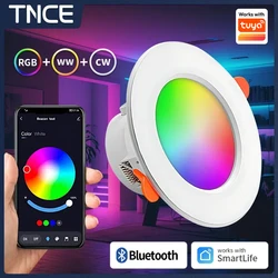 TNCE Tuya Bluetooth 10/15W Dimmable LED RGB Color Ceiling Lamp Smart Ceiling Round Downlight Smart Life APP Remote Control