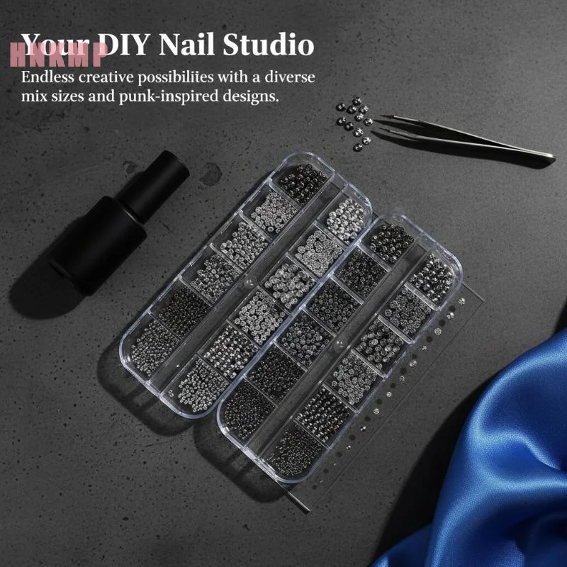 Punk Style Metal Charms 1 Box for Nail Art Enthusiasts Flat Back Design for Easy Application