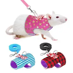 Small Pets Chest Strap Hamster Outdoor Traction Rope Adjustable Harness Leash Vest for Rabbit Hedgehog Chinchilla Guinea Pig