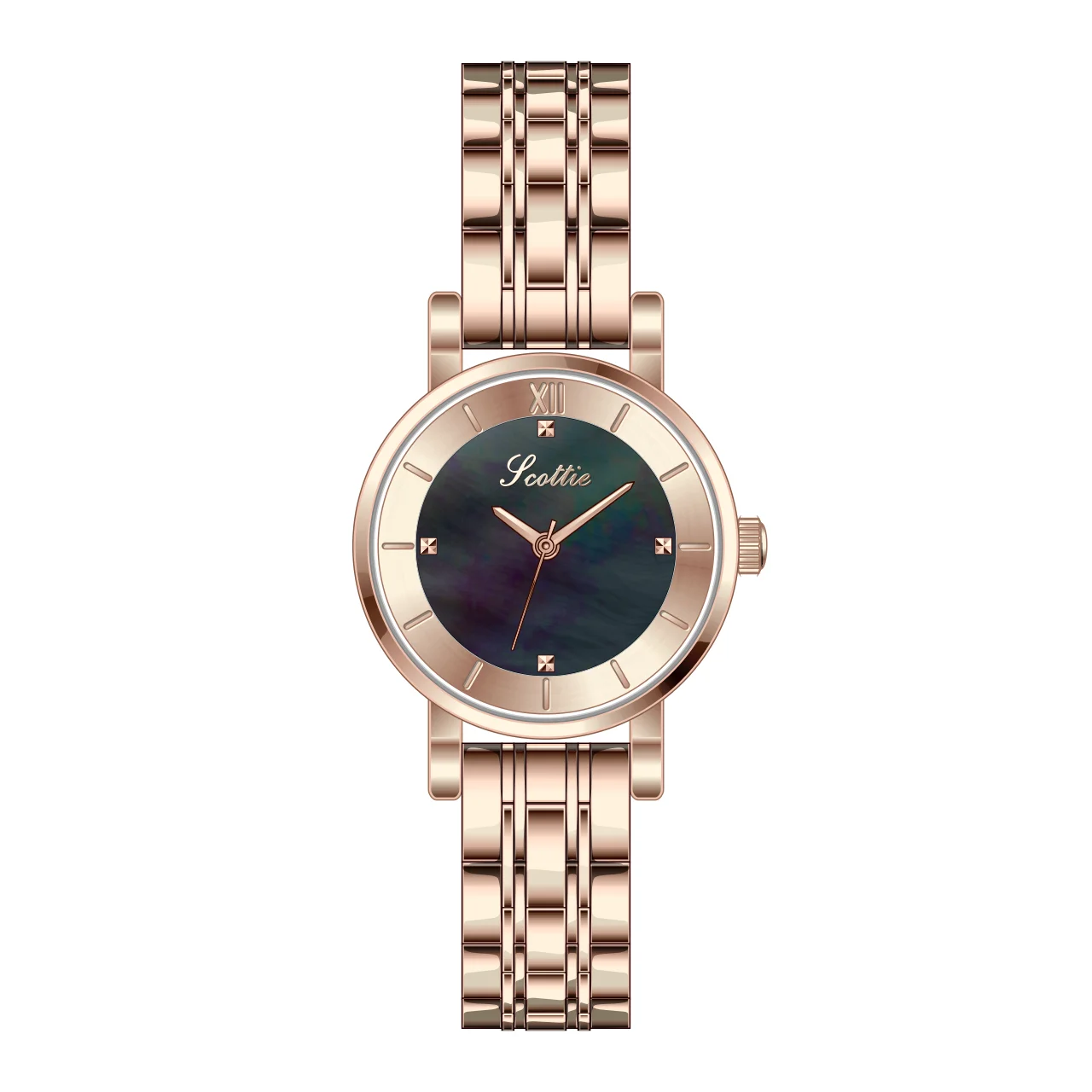 New Rose Gold Women Watch Top Brand Luxury Business Quartz Ladies Female Wrist Watch Gift Clock