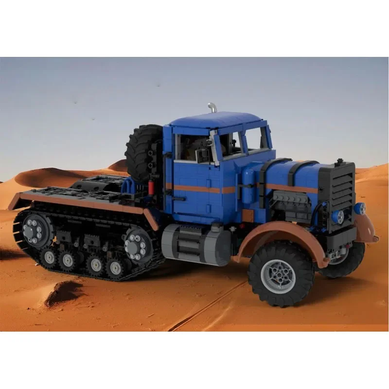 

MOC-224434 Вездеходный полутрак, транспортный грузовик, строительный блок, модель 3158, детали для мальчиков и детей, строительные блоки на день рождения, игрушка в подарок