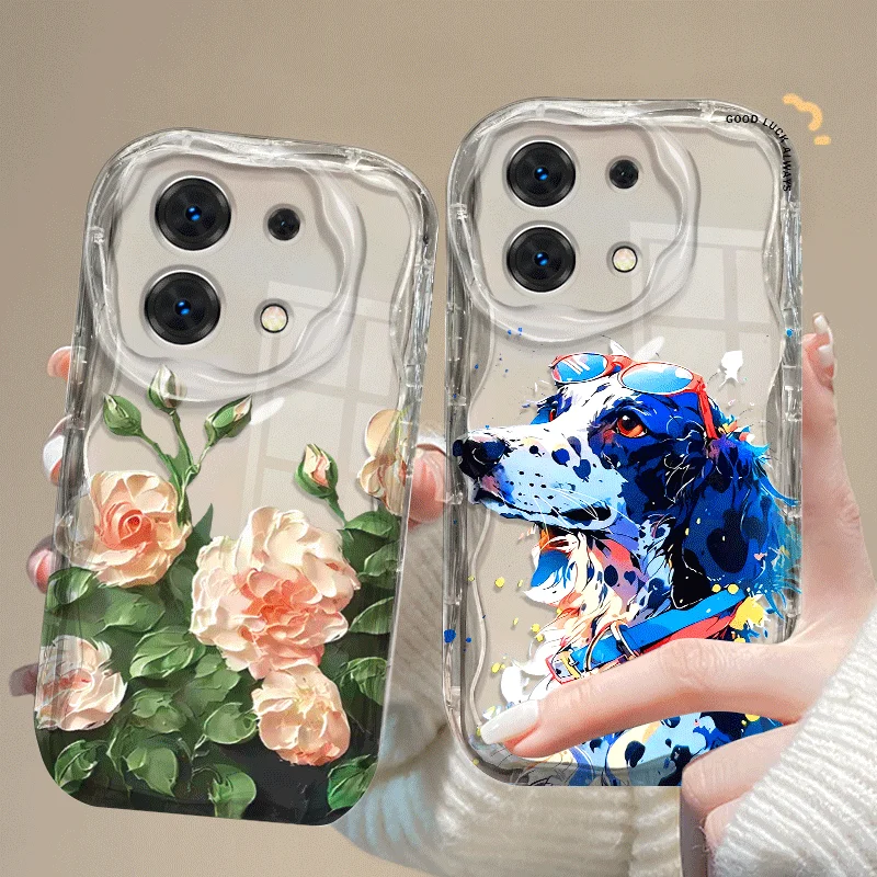 Custodia flessibile in TPU per Xiaomi Poco M7 Pro 5G antiurto con motivo floreale carino Cover protettiva posteriore Fundas Coque