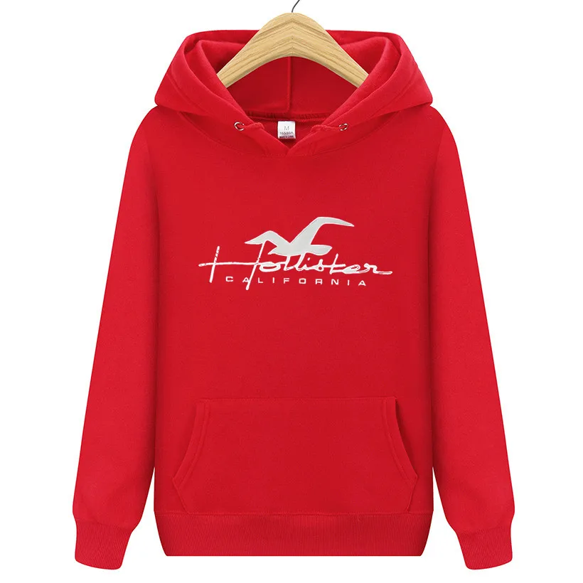 Hollister Seagull letter print hoodie trend casual sweatshirt for men and women fashion Warm versatile