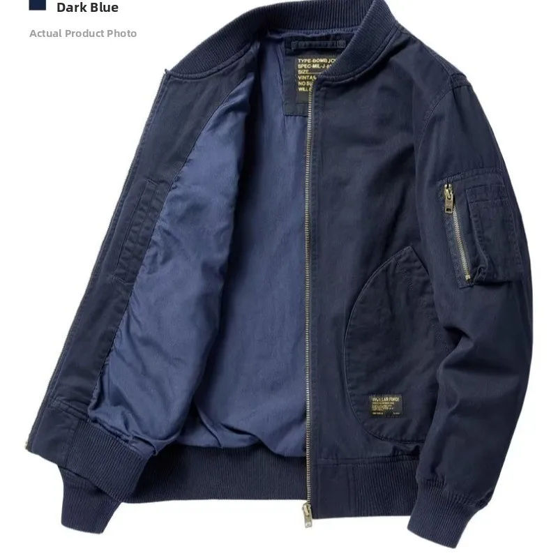 

Мужская повседневная хлопковая рабочая куртка, осенне-зимняя верхняя одежда для пилотов, свободная посадка, длинная све, на молнии, для труда