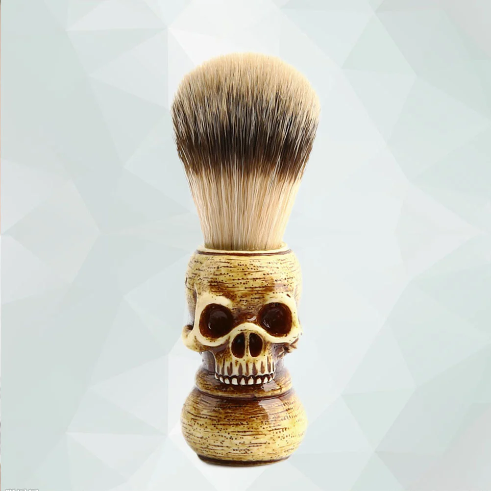 

Men's Beard Brush Skull Head Man Shaving Bristles Grooming Tool skull beard brush men bristles beard brush