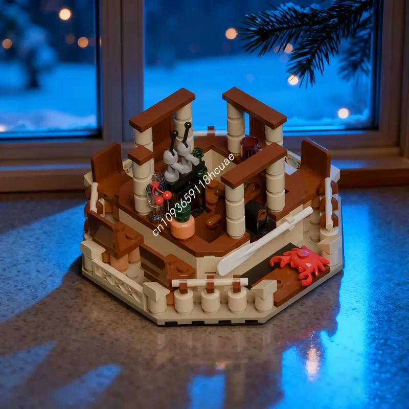

268pcs MOC Floating Tiki Bar Model Building Blocks Construction Assemble Christmas Gift Creative Toys Idea Education Brick