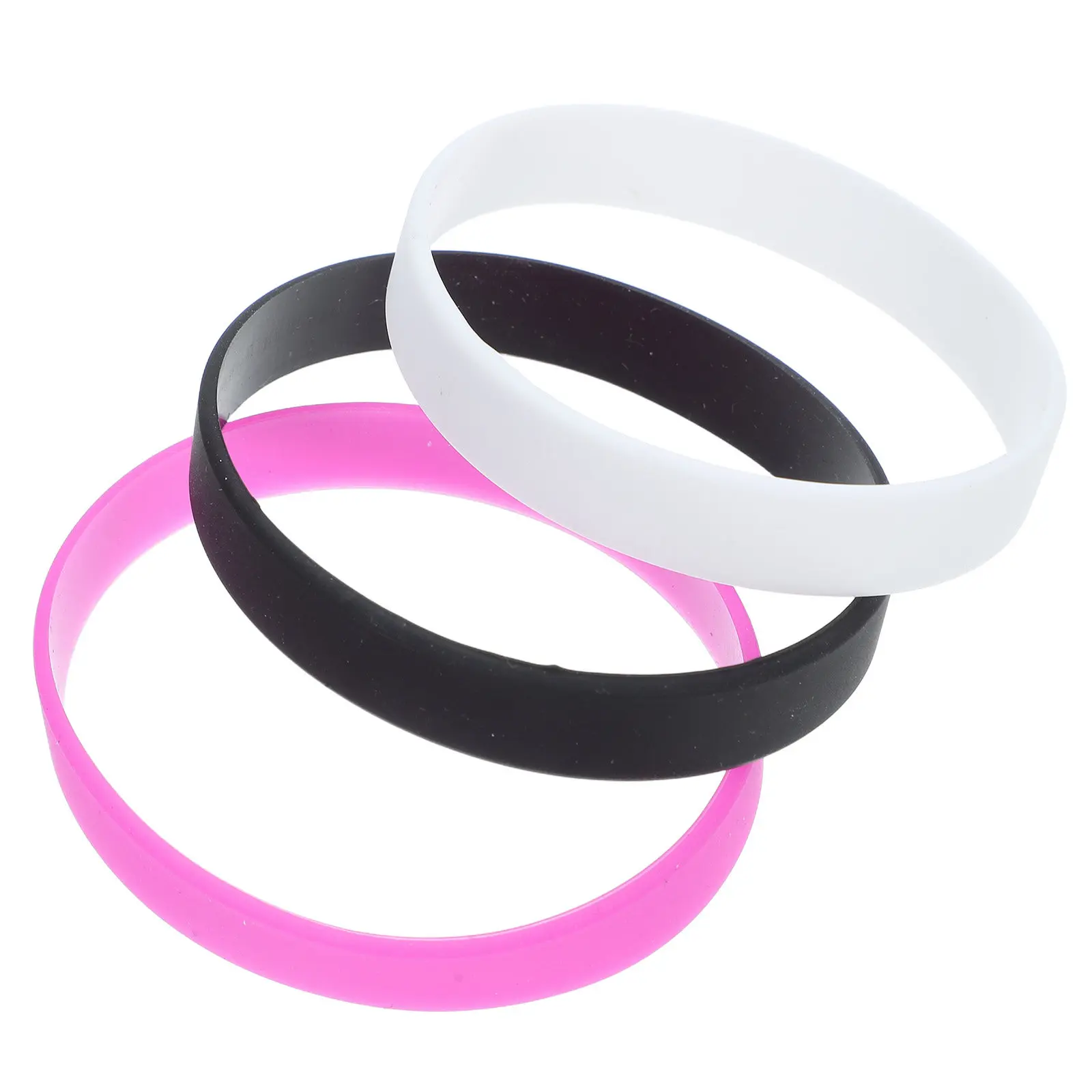 

3Pcs Silicone Wristbands Bright Colors Unisex Stretchable Comfortable Sports Wristbands for Events Parties Football Music