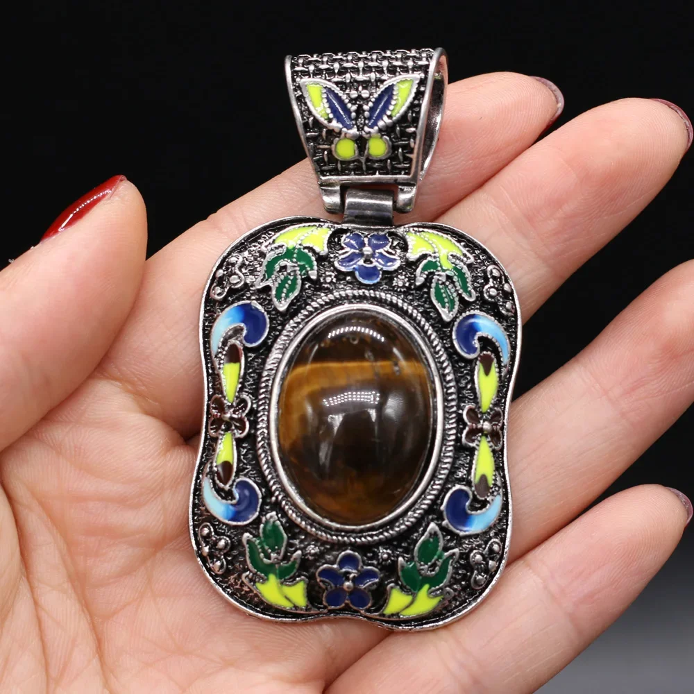 Natural Semi Precious Stone Pendant Rose Quartzs Retro Charms for DIY Jewelry Making Necklaces Bracelets Earrings Size 38x70mm