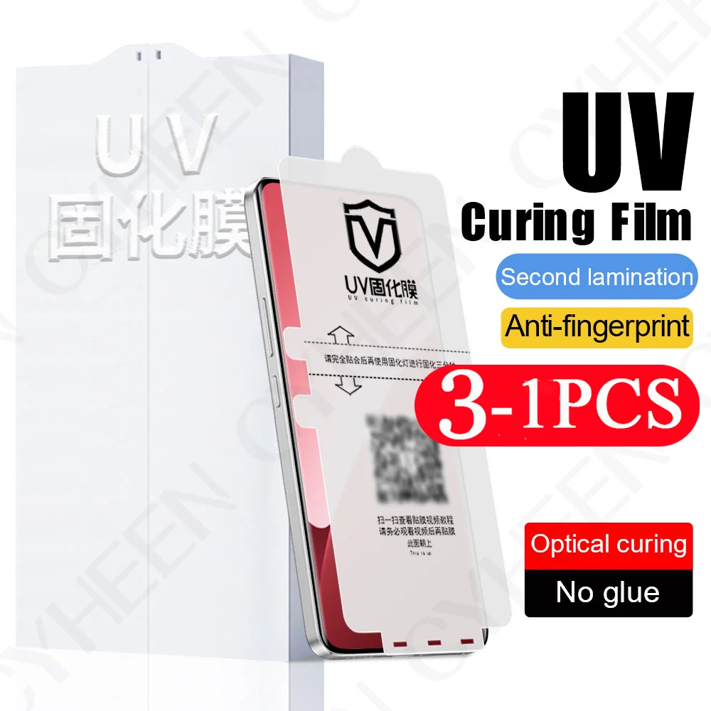 3/2/1 Pcs phone screen protector for Xiaomi 15 14 13 12 UV light curing protective film 11 Civi 4 Pro soft full cover film Mix 4