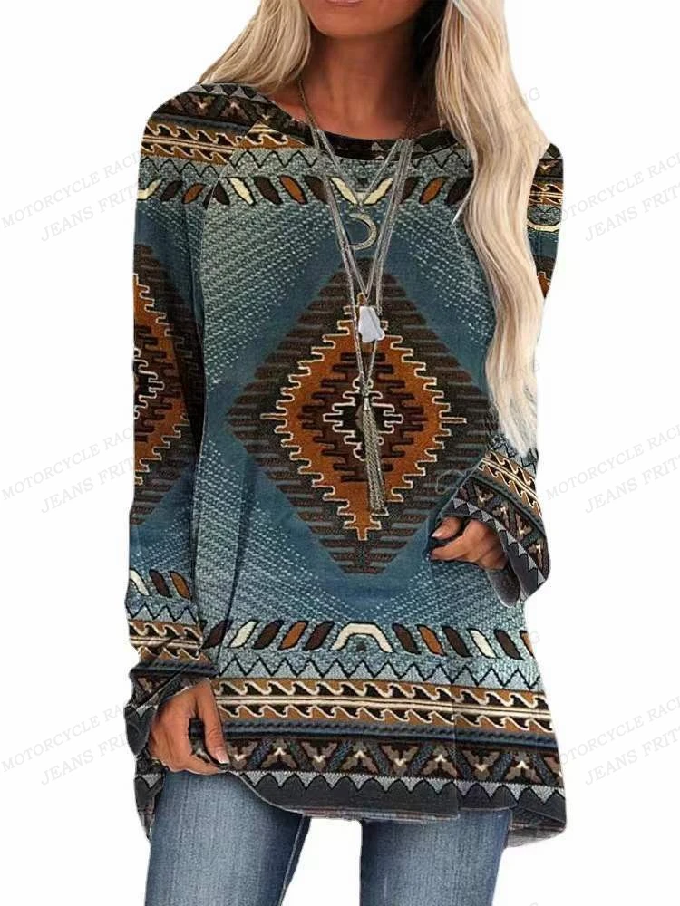 Camiseta con estampado 3d de lobo para mujer, camisetas de animales a la moda, camisetas informales de manga larga, camisetas Vintage, camisetas