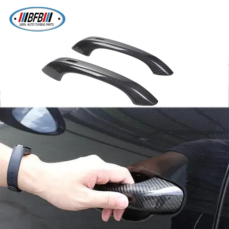 

Real Dry Carbon Outside Door Handle Overlay With Key Holes Trims For Porsche Cayenne 2018+