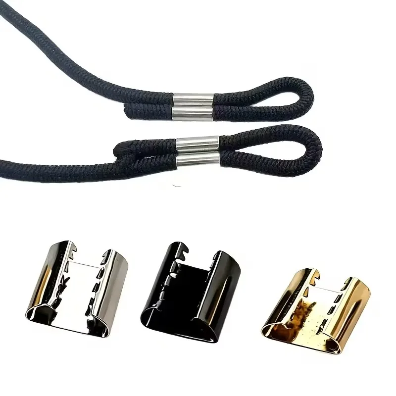 50pcs Metal Open Crimp Beads, for Making Cord Ends, Cord Clasps, Ribbon Clasps, Craft Fastener Snap Additions