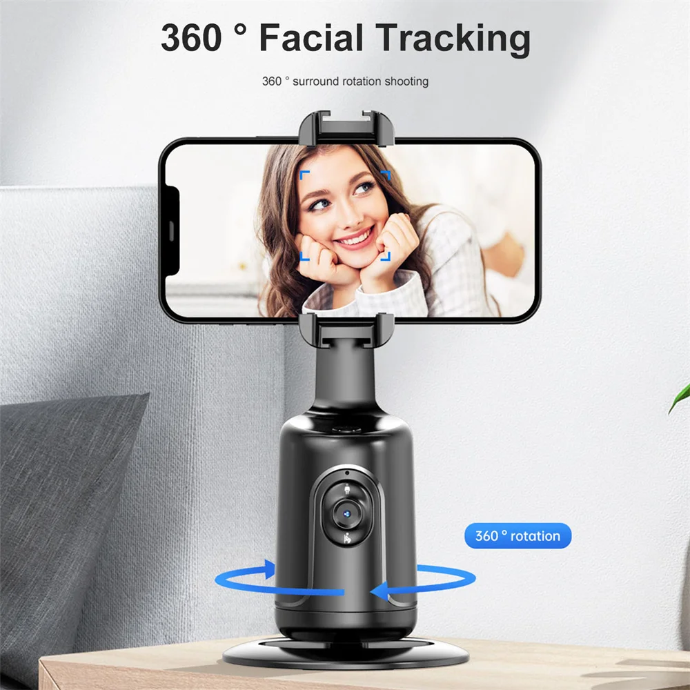 P01 Pro 360 Rotation Desktop Tracking Gimbal Stabilizer  AI Following Face Tracking Shooting Gimbal for Smartphone Live