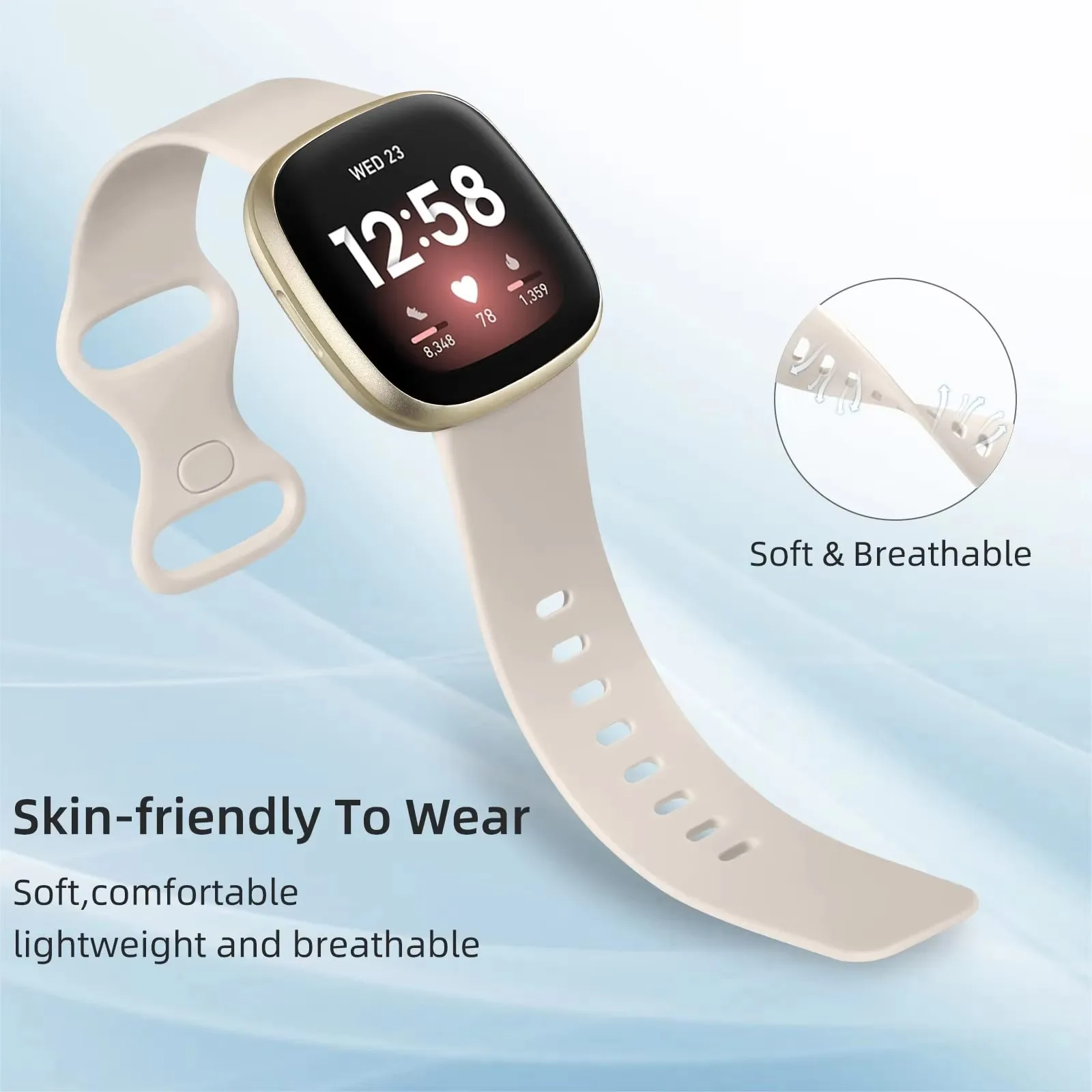 Watch strap silicone for Fitbit Versa 4 3 Sense 2 band Smartwatch Accessories replacment Sport Bracelet Fitbit Versa 3 Strap