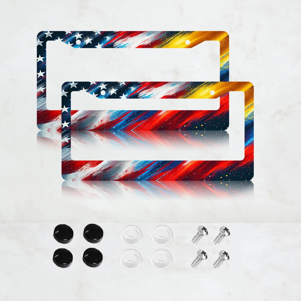 

2 шт., высококачественная винтажная рамка для тарелок с американским и колумбийским флагом, прочный алюминиевый держатель для автомобильных тарелок в Северной Америке