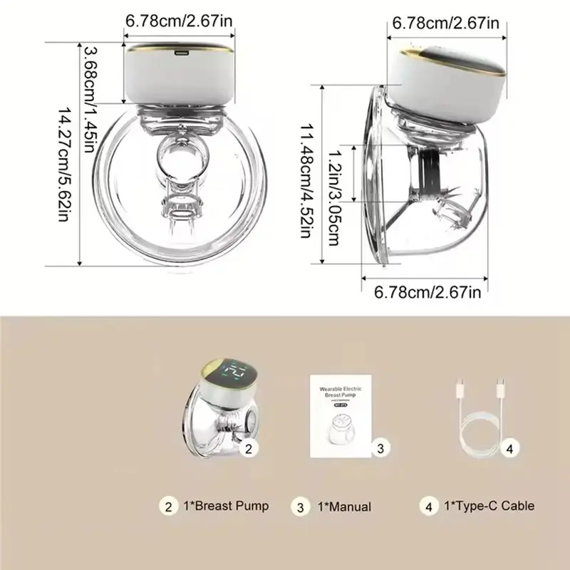 BABZ-مضخة ثدي كهربائية محمولة يمكن ارتداؤها من جانب واحد غير مؤلم جهاز محمول متكامل أوتوماتيكي بالكامل بدون استخدام اليدين #6