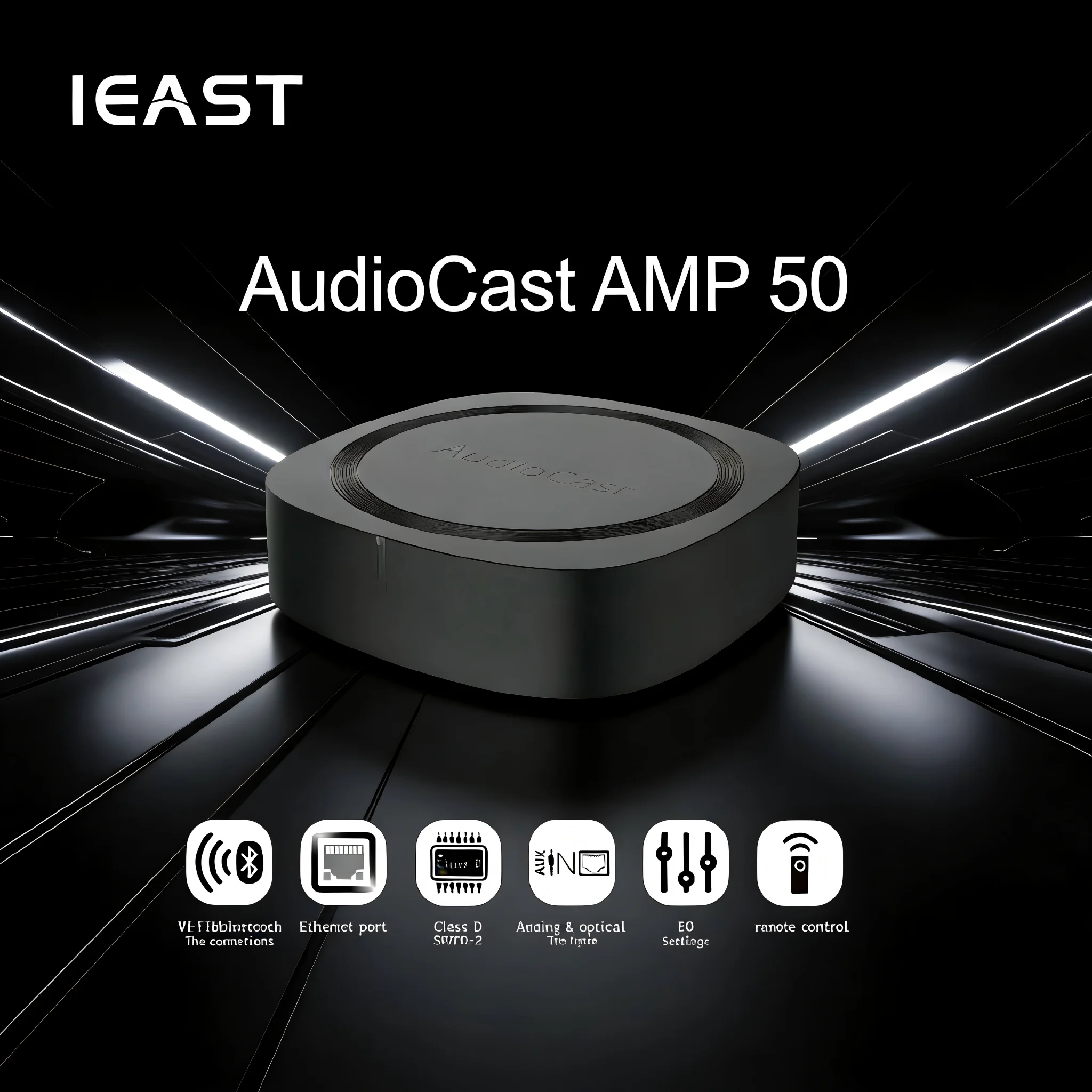 

IEAST AudioCast AMP50 – Wireless Streaming Amplifier with Wi-Fi & Bluetooth