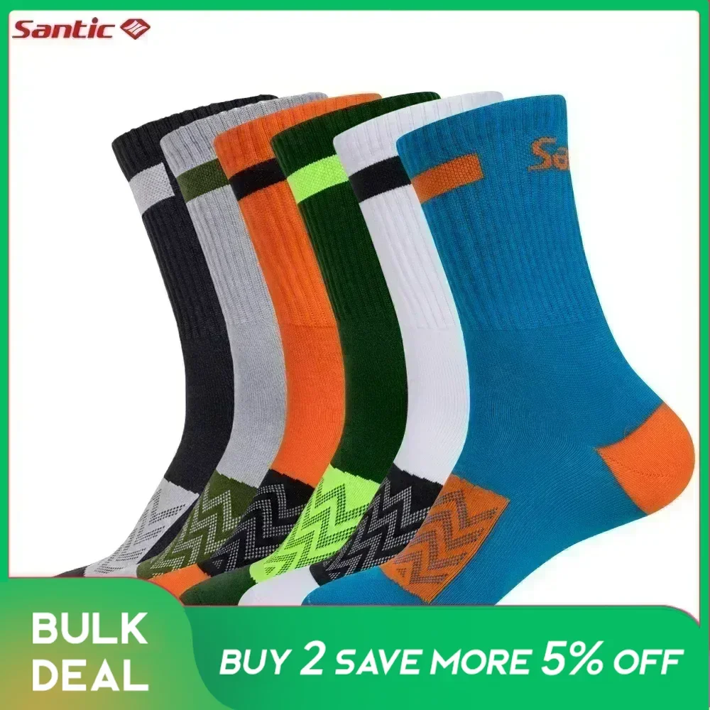 Santic Cycling Socks Unisex Men Women Outdoor MTB Bike Road Riding Socks Breathable Comfortable Sweat Absorbent Sports Socks