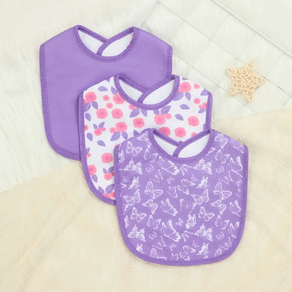 

Детские нагрудники для девочек - 3 шт., мягкие нагрудники для новорожденных, симпатичные нагрудники с цветочным принтом и регулируемой застежкой.