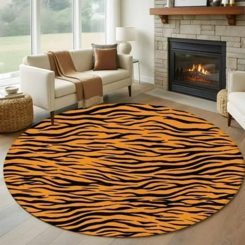 Morandi Abstract Geometric Area Rugs Living Room Leopard Palm Leaf Carpet Round Rug Modern Decor Floor Mat Bedroom Chair Mats