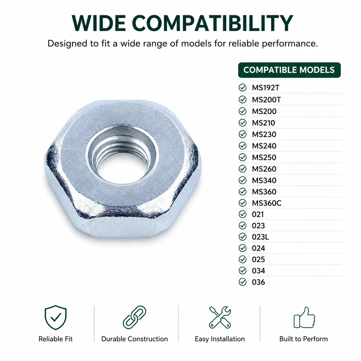 For STIHL Chainsaw Fuel Oil Cap & Bar Nut Kit Compatible with MS192T/MS200T/MS200/MS240/MS250/021/023/025 OEM 0000 350 0525/0526