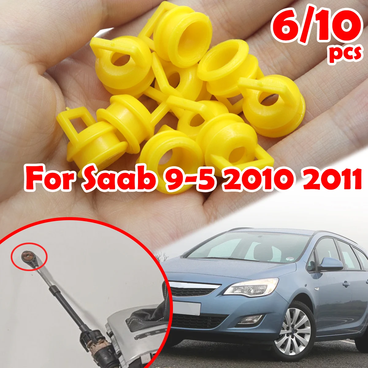 

6/10pcs Gear Shift Cable Linkage Bushing Repair Kit For Saab 9-5 2010 2011 Rubber Bands Grommet Clips Car accessories 15276979
