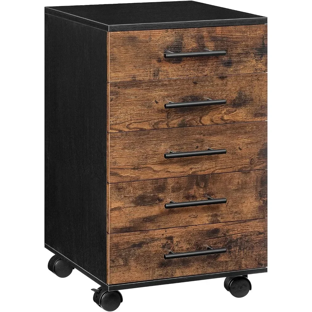 Study Office Accessories Wooden File Cabinet Storage Cabinet for Makeup Filing Cabinets Easy Assembly 5-Drawer Chest Furniture