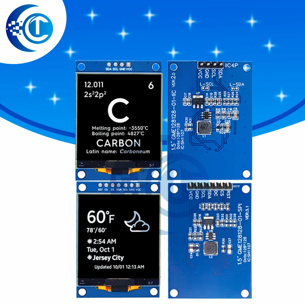 ALL NEW 1.5 Inch 128x128 OLED Shield Screen Module High quality Product For Raspberry Pi For STM32 For Arduino