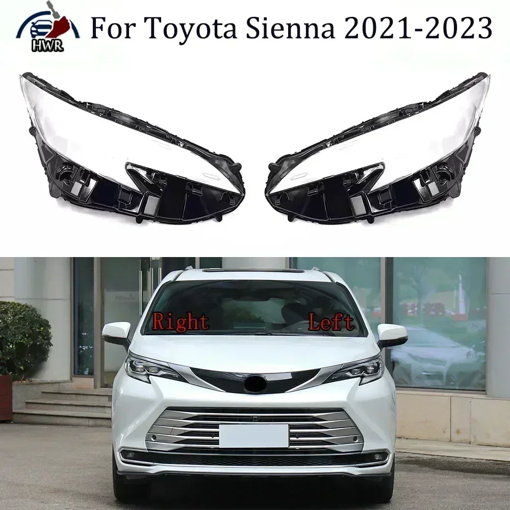 

For Toyota Sienna 2021 2022 2023 Front Headlamps Cover Headlights Lens Transparent Lampshade Plexiglass Shell Replace Housing