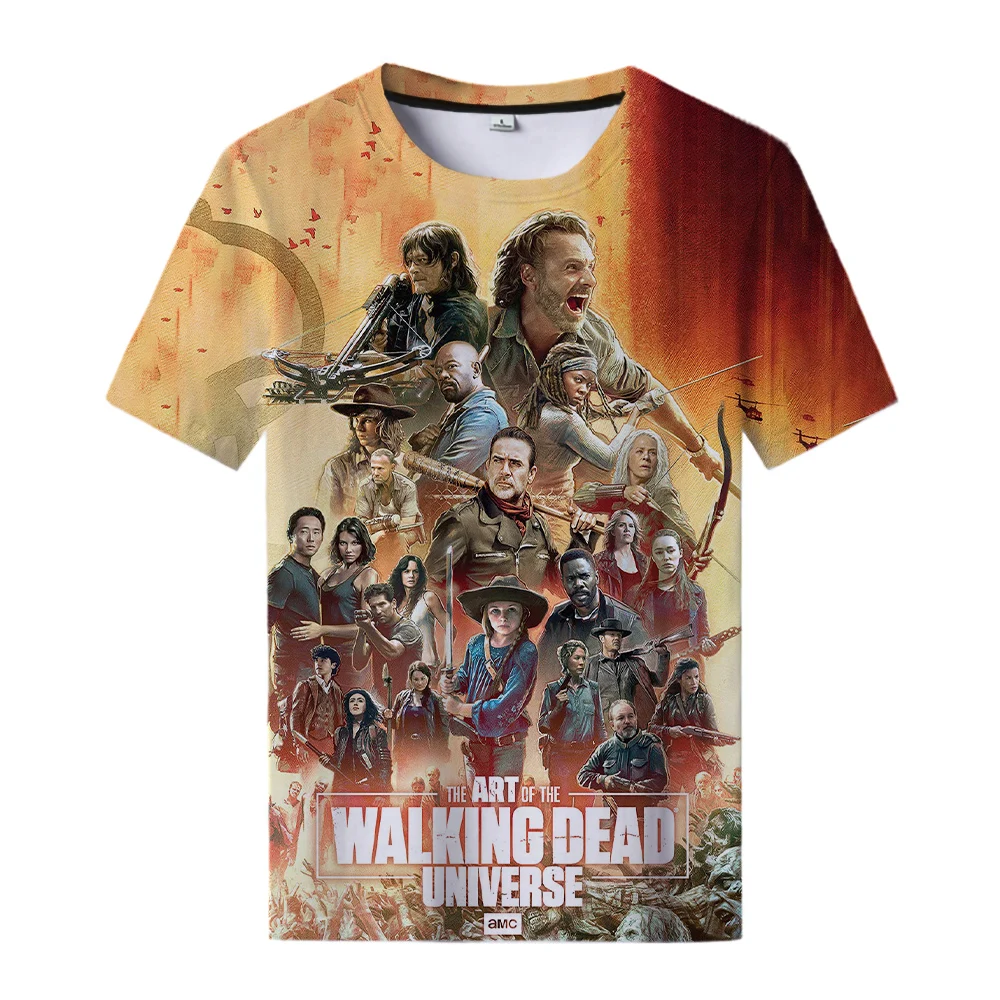 New Horror TV series The Walking Dead Rick Grimes T-shirt 3D Print Men Women Fashion Short sleeve Tee Shirt Oversized O-Neck Top