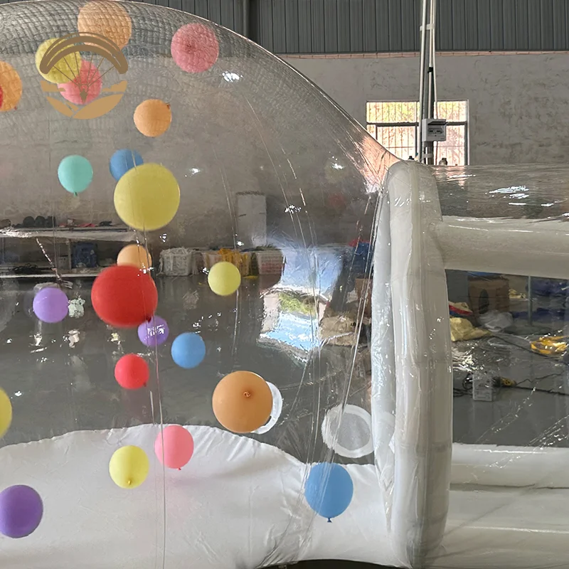 3M บอลลูนโปร่งใส Bubble House พร้อมแทรมโพลีนคุณภาพสูง Bubble House พร้อม Blower เต็นท์เชิงพาณิชย์สําหรับงานปาร์ตี้วันเกิด