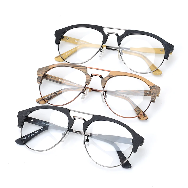 

TAG Hezekiah Retro glasses frame men women Eyeglasses optical Myopia reading prescription Acetate Imitation wood grain Eyeweas