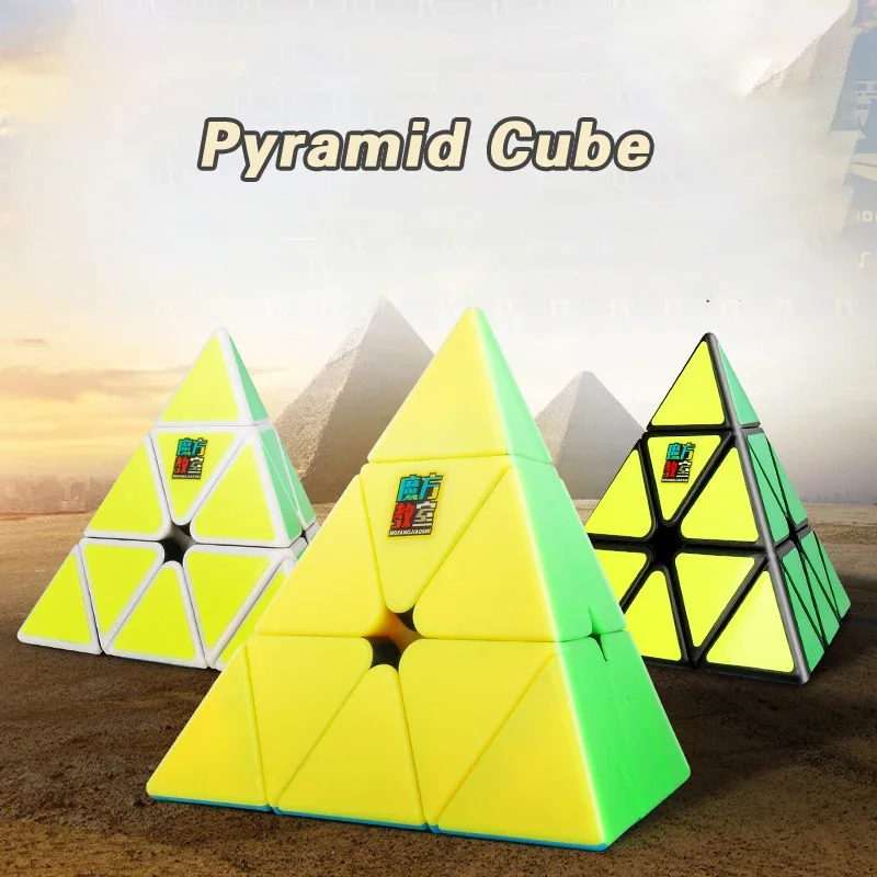 MOYU 3x3 مثلث Cubing الفصول الدراسية الهرم مكعب ستيكيرليس ماجيك سرعة المهنية لغز لعبة تعليمية للأطفال