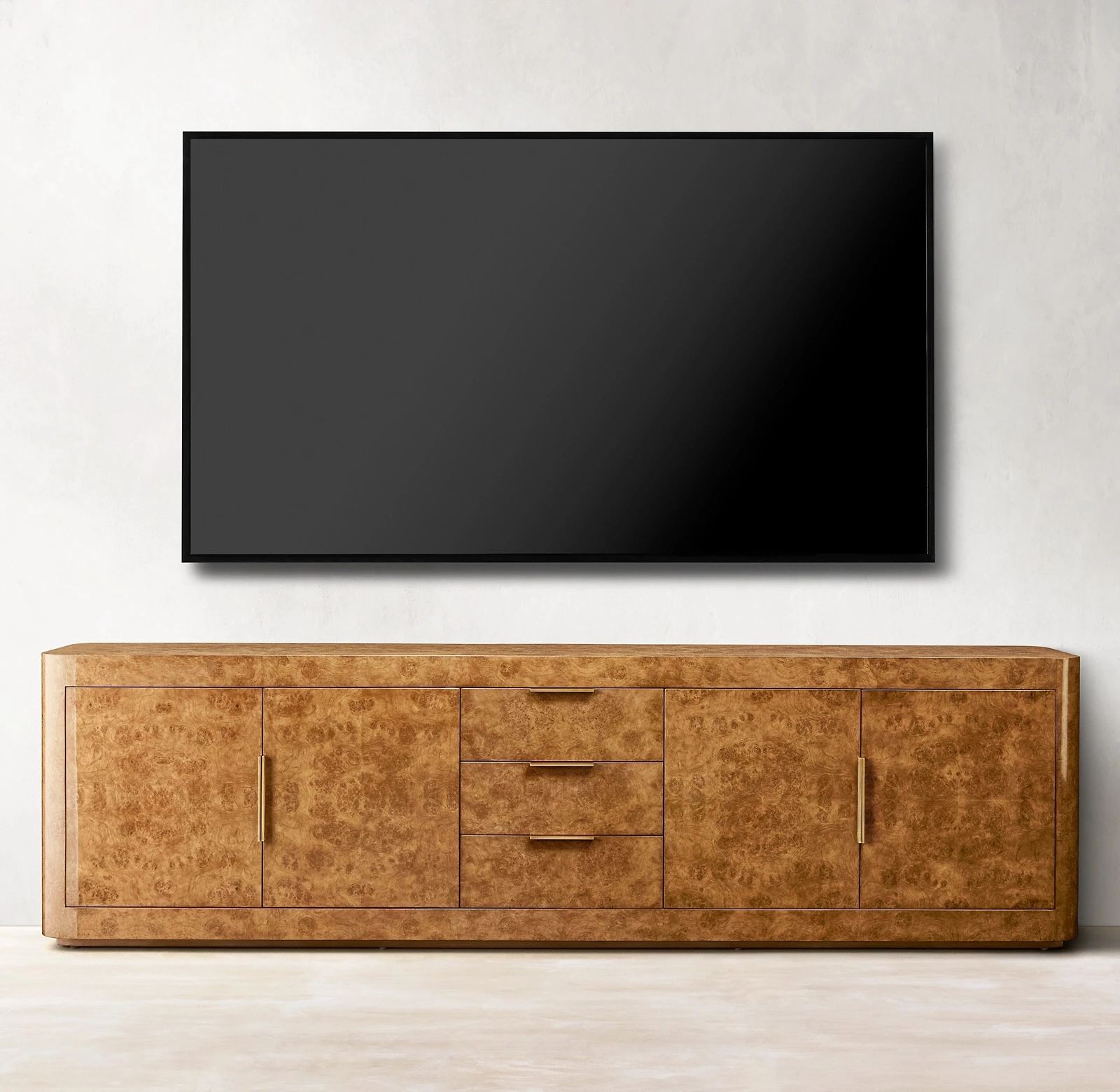 

Country Caramel Tumor Bark TV Cabinet Living Room Custom Media Console/French Retro Side Cabinet