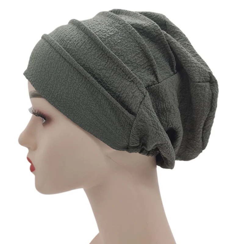 Elegante chapéu turbante com flor rosa para mulheres, chapéu muçulmano, gorro elástico, envoltórios femininos, gorro para senhora, perda de cabelo, boné de quimioterapia