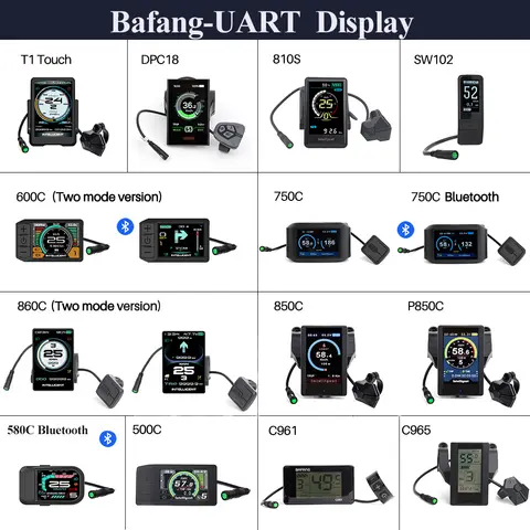 Bafang LCD Color Display Instrument 36V 48V 52V P860C 860C P850C 600C C965 DPC18 BF-UART Killswitch Bluetooth 750W Motor E-bike