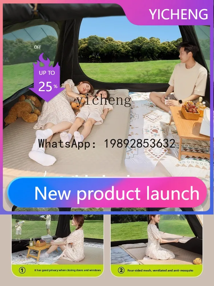 

Camping Equipment Full Canopy Tent Outdoor Folding Portable Vinyl Sunscreen Overnight Picnic Set Thickened