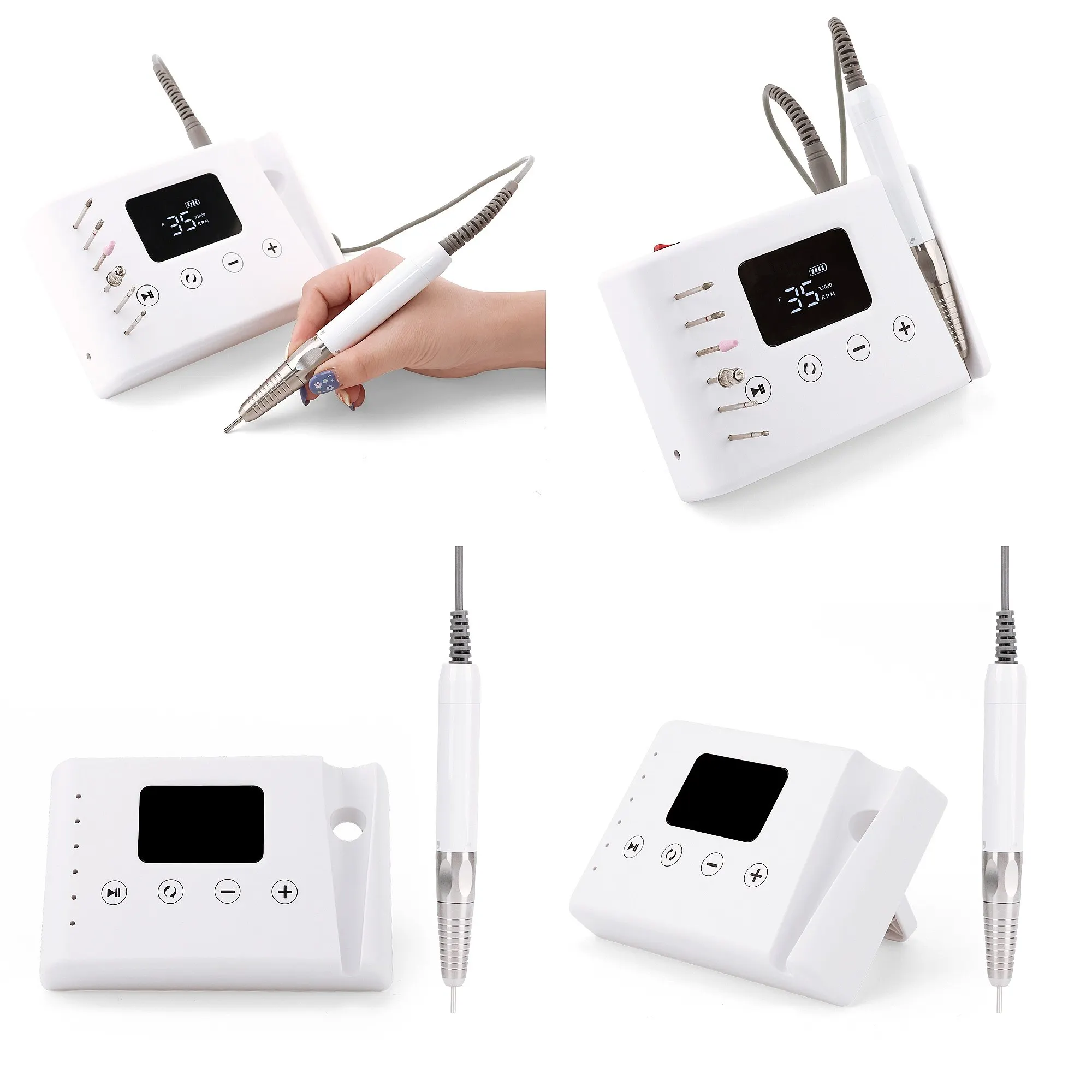 2026 Brushless Nail Drill Machine 35000RPM 2 in 1 Portable Rechargeable E-File for Salon Manicure
