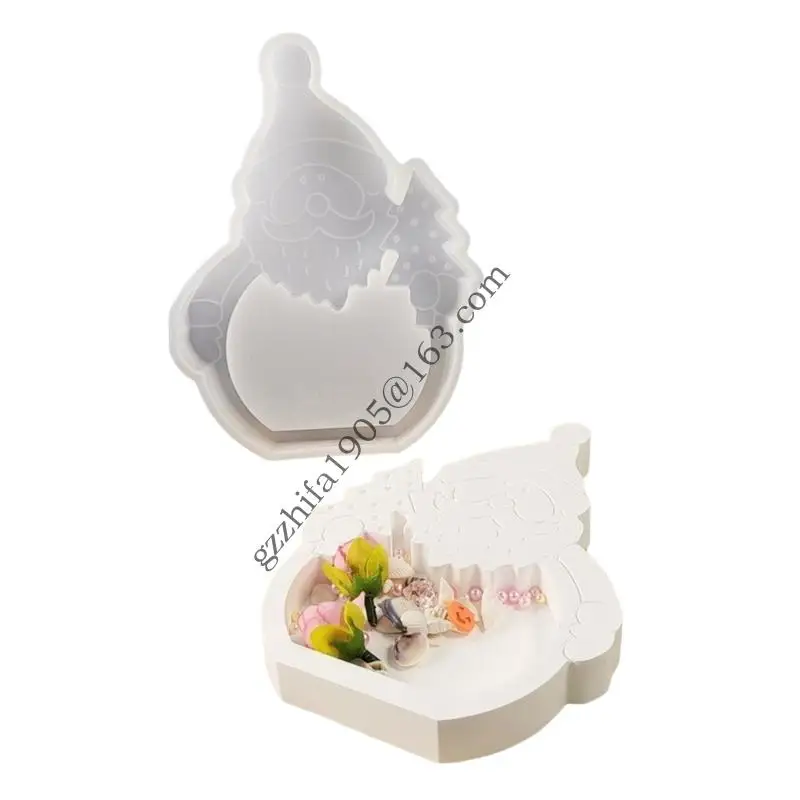

Reusable Silicone Mold Crafting Molds Christmas Man Trays Moulds Silicone Texture Suitable for Home and Present