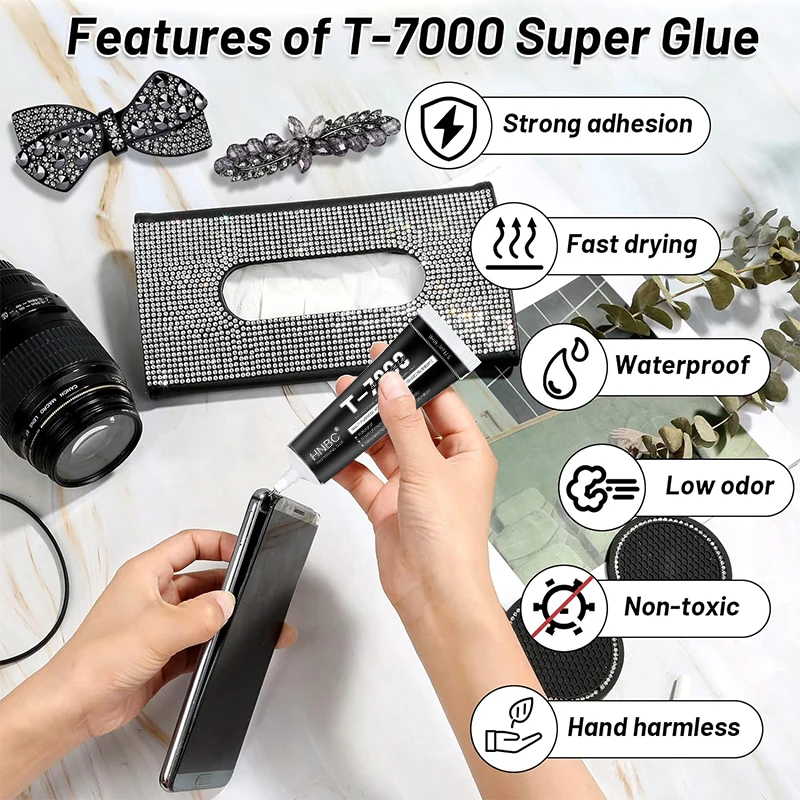 

2 шт. универсальный клей T-7000 15/50/110 мл черный цвет для сенсорного ЖК-экрана мобильных промышленных планшетов ювелирные изделия керамика DIY