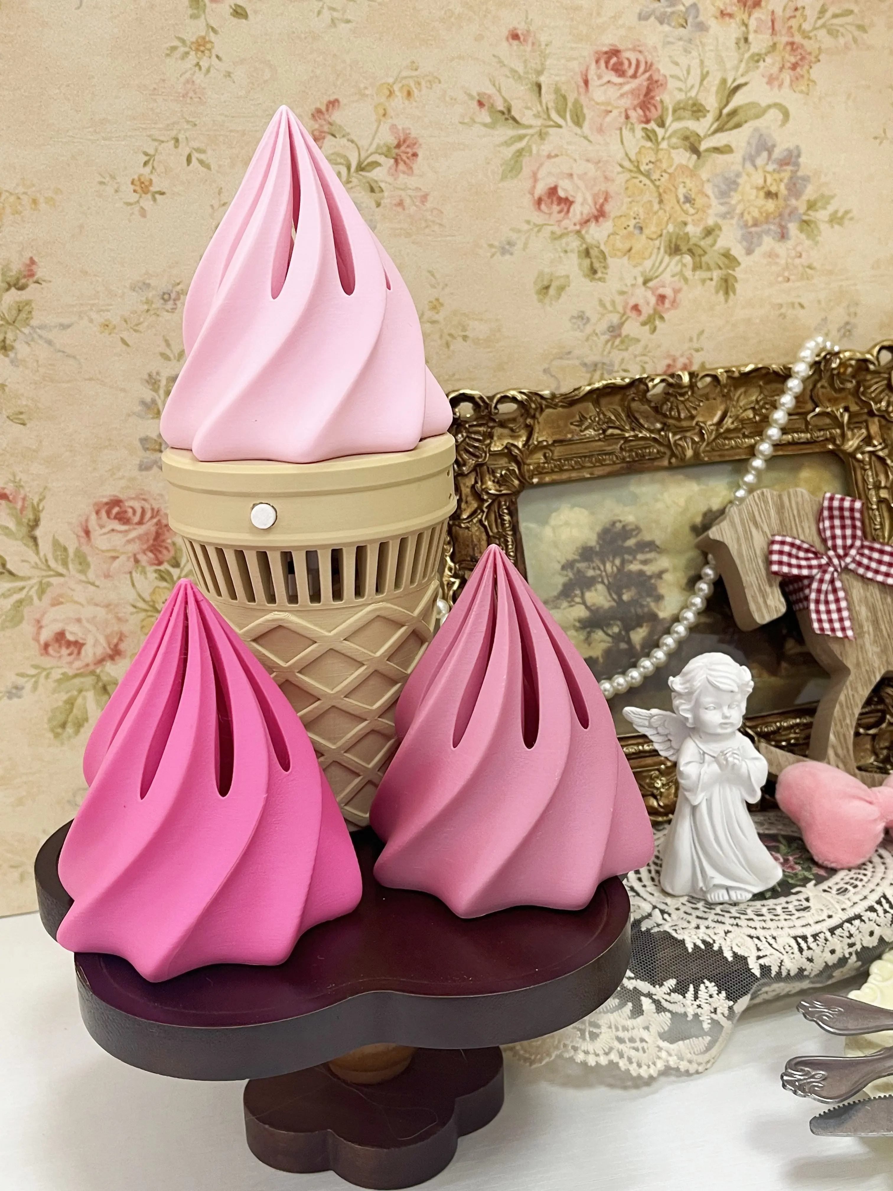 Fan de traje de fieltro con impresión 3D, cono de helado, accesorios de disfraz, ventilador de cuello, convención de cómic