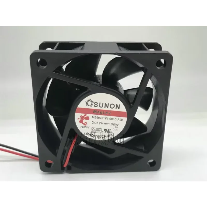 

SUNON MB60251V1-000C-A99 DC 12V 1.50W 60x60x25mm 2-Wire Server Cooling Fan