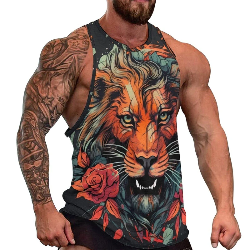 La più nuova moda tigre 3D stampa canotte da uomo Casual Hip Hop Graphic Streetwear Fitness top Tees uomo camicie senza maniche estive