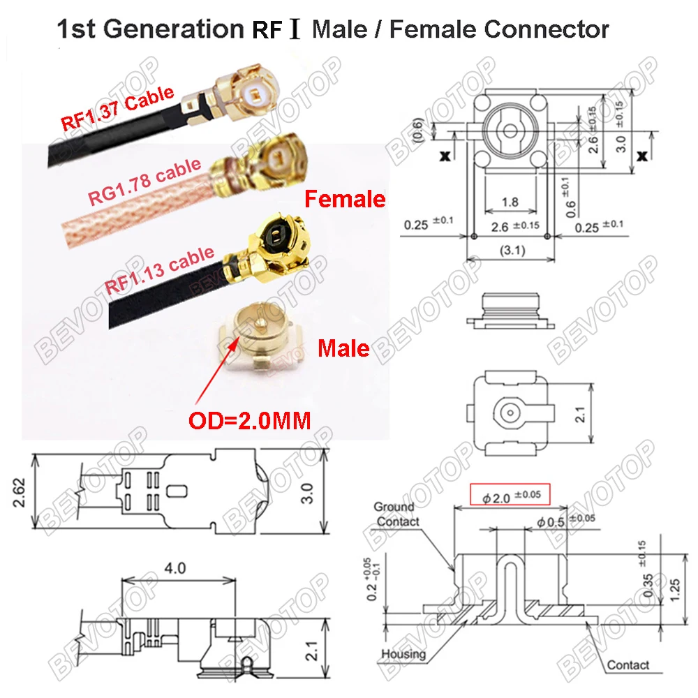 100PCS 1st/3rd/4th Generation U.FL IPX  RF1 Male SMT Socket WiFi Antenna Base PCB RF Coaxial Antenna Board Terminal