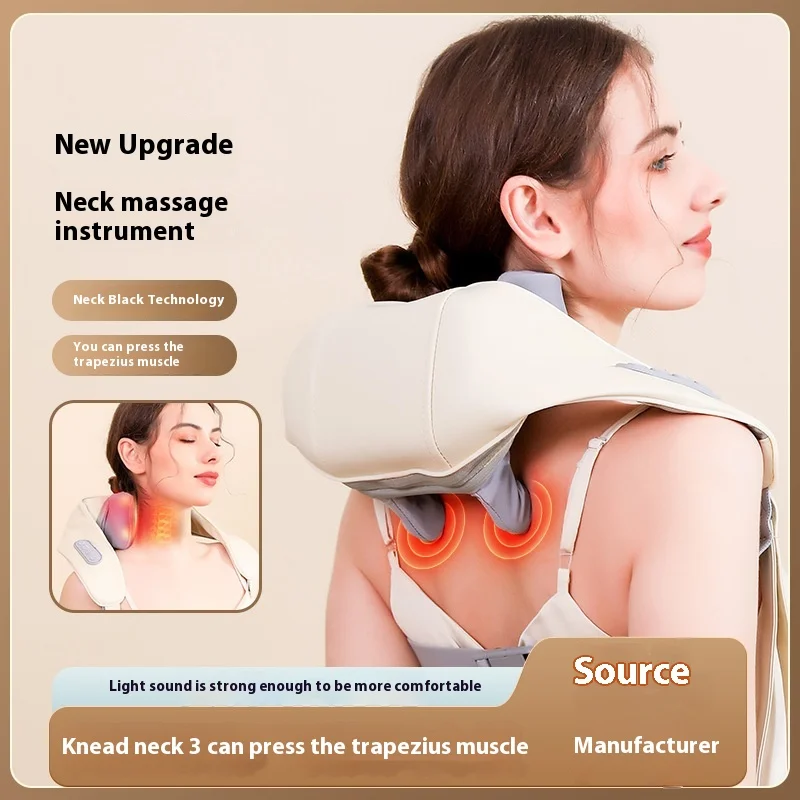 Massager For Neck and Cervical Shoulder With Heating Massage Pillow for Back Legs Waist Muscle Kneading Massage Shawl