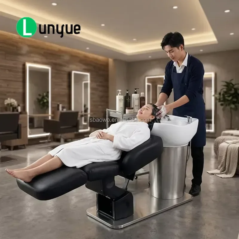 Luxury Modern Electric Rotating Stainless Steel Therapy Bed Spa Shampoo Chair for Bathroom Use Durable Waterproof