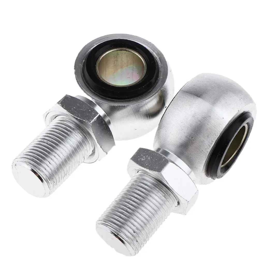 2pcs Custom Motorcycle Shock Absorber Rear Suspension Round Eye Adapters 14mm Sliver